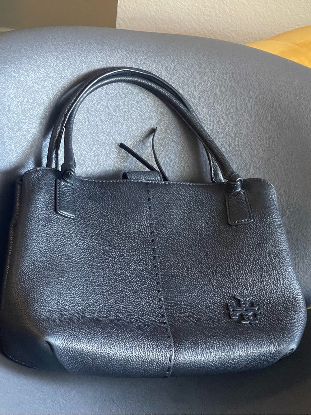 Tory Burch Black Pebbled Leather Shoulder Bag
